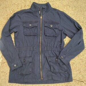 Oshkosh B'gosh childrens size 12 parka 100% cotton navy twill zip up